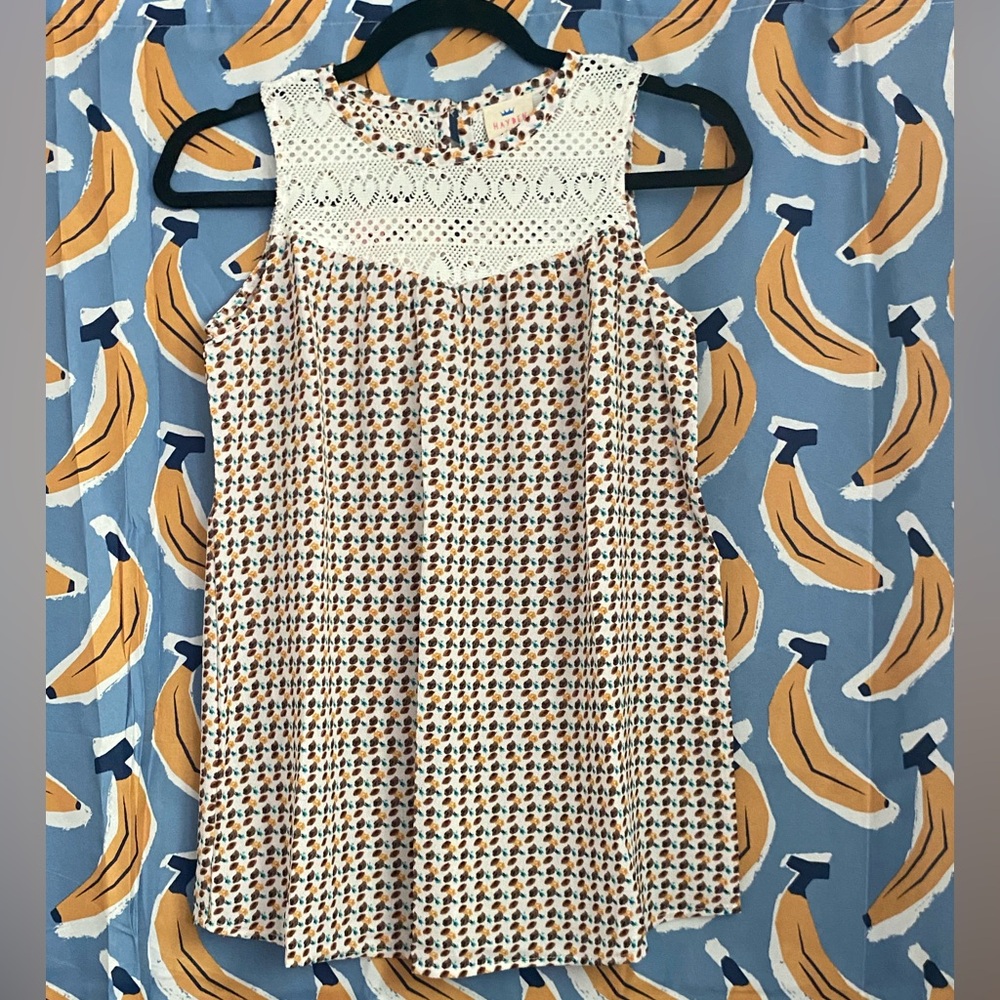 Hayden Girls - Patterned Dress with Lace Detail